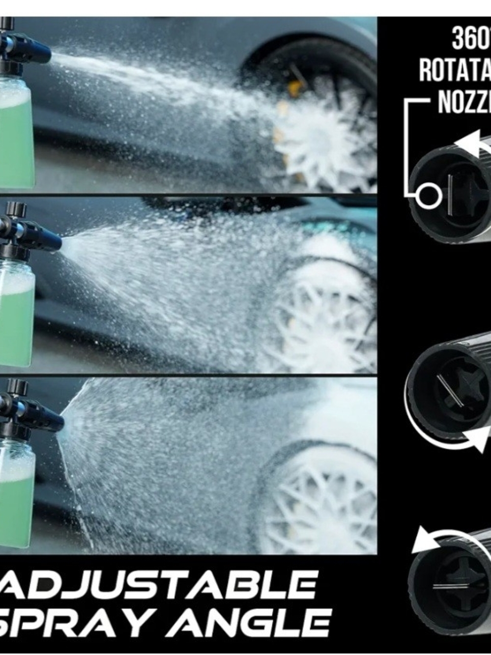 Adjustable Green Foam Cannon Spray Gun for Men Grooming